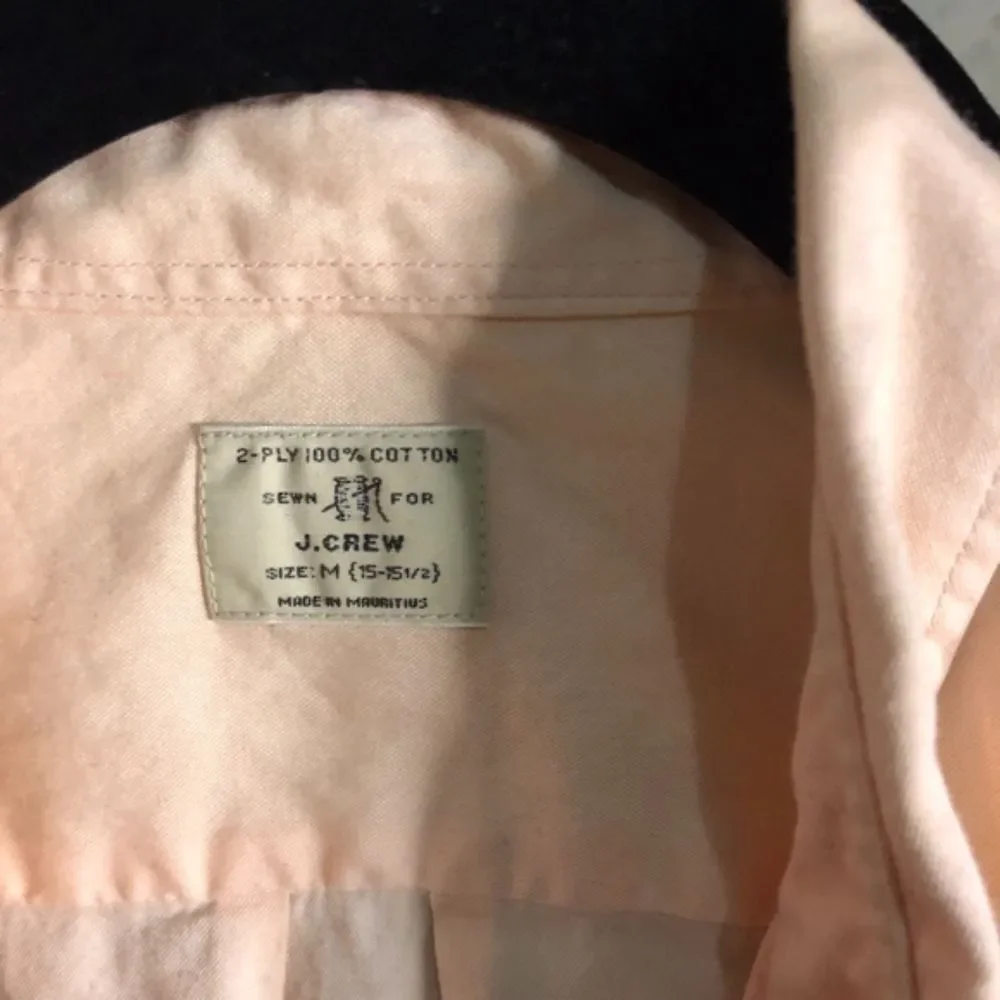 3/$50 J.Crew Poplin Cotton Peach Orange Button-Up Dress Shirt Mens 15 Medium